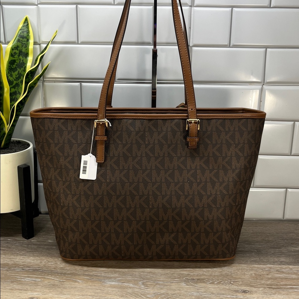 5461 MICHAEL KORS BROWN JET SET TOTE 258675461 - Picture 2 of 13